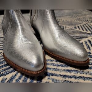 Free People New Frontier Silver Leather Boots